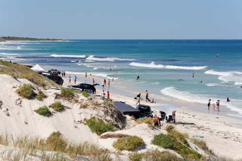 People on the beach near Lancelin, Perth, Western Australia, WA, Indian Ocean, Australia