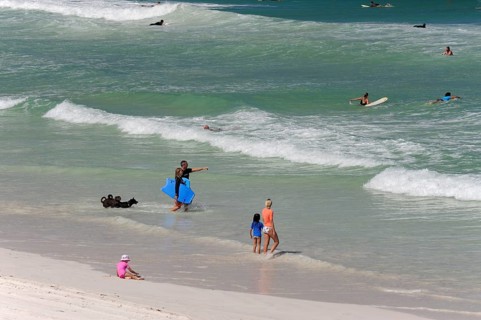 People on the beach near Lancelin, Perth, Western Australia, WA, Indian Ocean, Australia