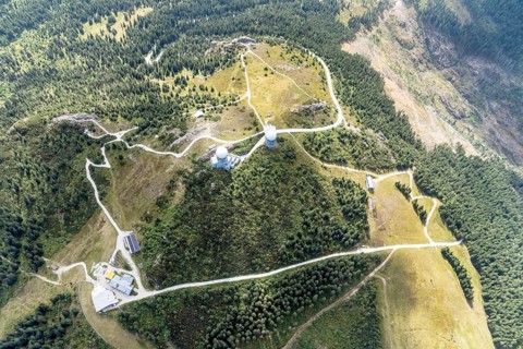 Großer Arber, summit, Radom, Bohemian Forest, Bavarian Forest, Bavaria, aerial view, Germany