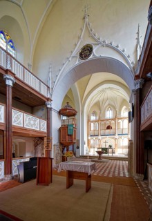 Protestant Wörlitz St Peter's Church in neo-Gothic style, interior view, Wörlitz Park, Wörlitz