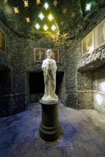 Stein Island with the Temple of the Night with the figure of a Vestal Virgin, interior view,