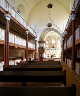 Protestant Wörlitz St Peter's Church in neo-Gothic style, interior view, Wörlitz Park, Wörlitz