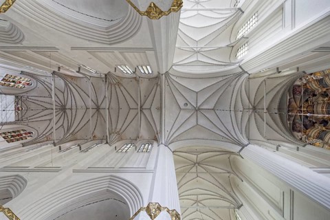 Star-ribbed vault, choir, Gothic figure painting, Marienkirche, Protestant-Lutheran, North German