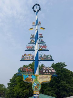 Maypole at Viktualienmarkt, Munich, Bavaria, Germany