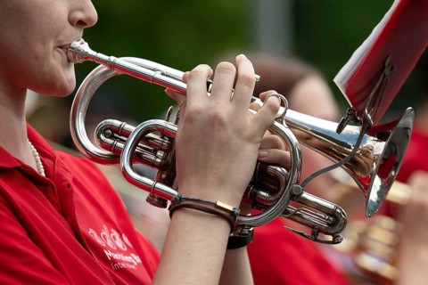Cornet wind instrument, Interlaken, Switzerland