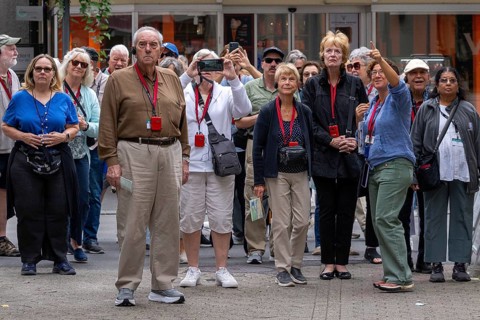 Tourist group guided tour, Interlaken, Switzerland