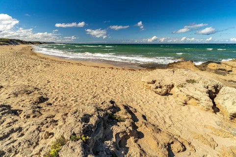 On the beach Spiaggia di Pilone, Ostuni, Apulia, Italy