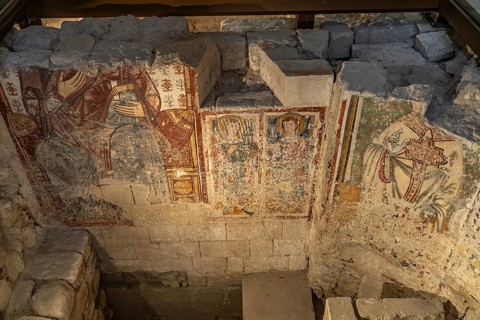 Frescoes in Matera Cathedral, Basilicata, Italy