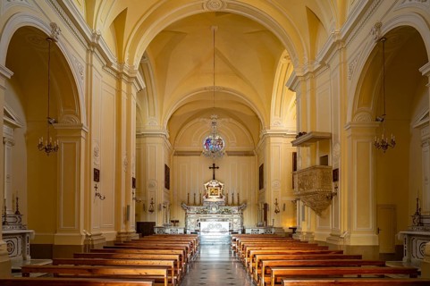 Interior of the Basilica of Santa Maria de Finibus Terrae in Santa Maria di Leuca, Apulia, Italy