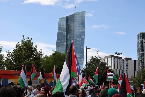 Several thousand people take part in a pro-Palestine demonstration under the slogan United 4 Gaza
