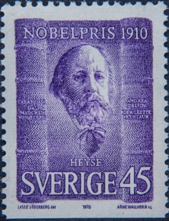 Paul Johann Ludwig von Heyse, 1830, 1914, a German author who was awarded the Nobel Prize in