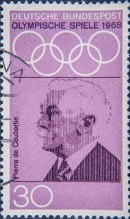 Pierre de Coubertin, (1863-1937) French writer and founder of the modern Olympic games, portrait on
