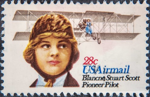 Blanche Stuart Scott, (1885–1970), also known as Betty Scott, was possibly the first American woman
