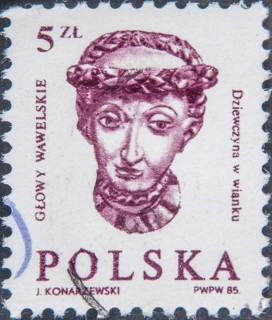 Wawel Head – Renaissance sculptures of wooden heads adorning the ceiling of the Ambassadors' Hall