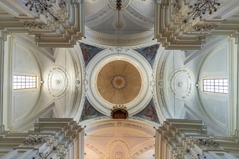 Dome of the church Chiesa Santa Maria del Suffraggio or Chiesa del Purgatorio, Apulia, Italy