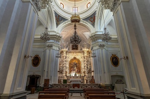 Interior of the church Chiesa Santa Maria del Suffraggio or Chiesa del Purgatorio, Apulia, Italy