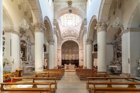 Interior of the Chiesa di San Domenico church in Monopoli, Apulia, Italy
