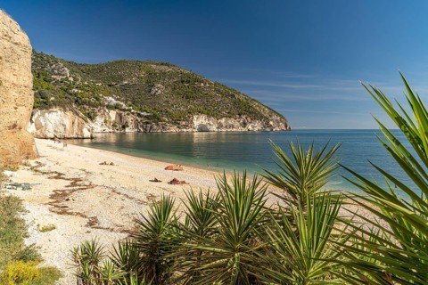 The beach at Baia Di Mattinatella, Mattinata, Gargano, Apulia, Italy