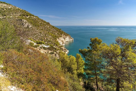The coast near Mattinatella, Mattinata, Gargano, Apulia, Italy