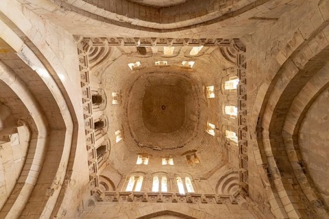 Dome and ceiling of the Tomba di Rotari or San Giovanni Battista in Tomba in Monte Sant'Angelo,