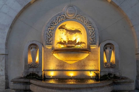 The Fontana del Toro bull fountain, Nardo, Apulia, Italy