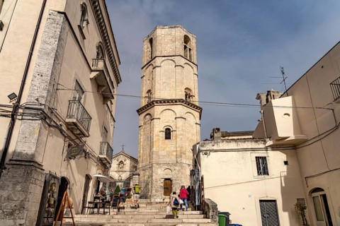 Bell tower of the Roman Catholic pilgrimage church of San Michele Arcangelo, UNESCO World Heritage