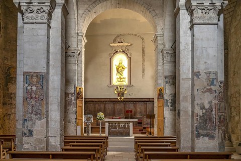 Interior of the church of Santa Maria Maggiore in Monte Sant'Angelo, Gargano, Apulia, Italy