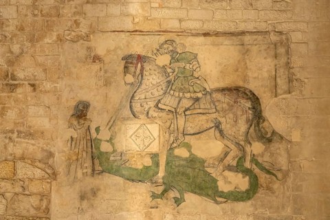 Frescoes in the church of Santa Maria Maggiore in Monte Sant'Angelo, Gargano, Apulia, Italy