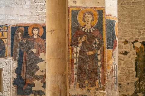 Frescoes in the church of Santa Maria Maggiore in Monte Sant'Angelo, Gargano, Apulia, Italy