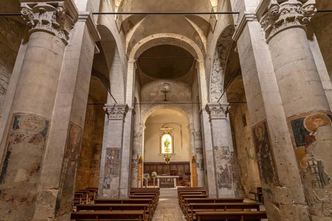 Interior of the church of Santa Maria Maggiore in Monte Sant'Angelo, Gargano, Apulia, Italy