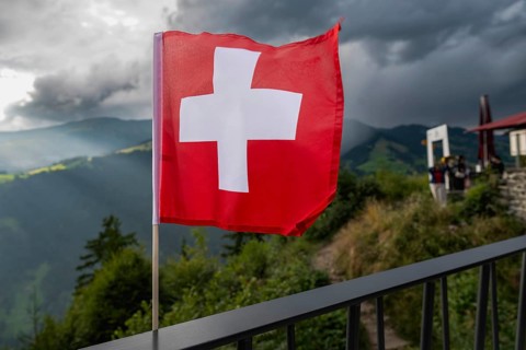 Swiss flag, Interlaken, Switzerland