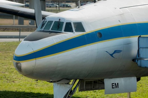 Front view of the Lockheed L-1049 G Super Constellation, registration D-ALEM