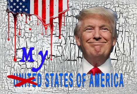 Symbolic image, Trump as owner of the USA, governing with executive order, pseudo-government,