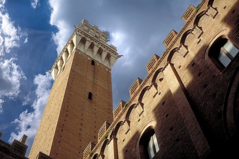 The tower on the Piazza del Campo, Siena, Tuscany, Italy