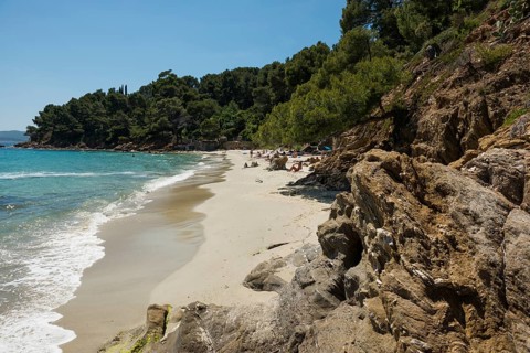 Beach, Plage de Jean Blanc, Le Lavandou, Var, French Riviera, Provence-Alpes-Cote d'Azur, Cote d