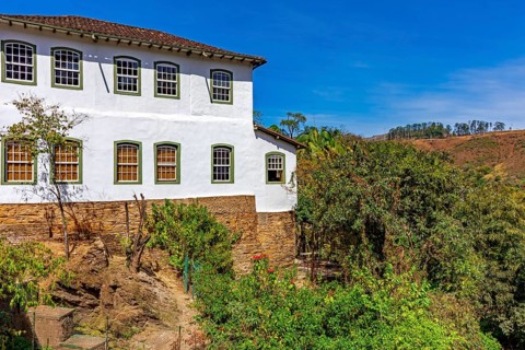 Houses and colonial architecture typical of the historic city of Ouro Preto in Minas Gerais, Ouro