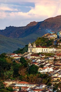 Historic city of Ouro Preto among the mountains of the state of Minas Gerais, Ouro Preto, Minas