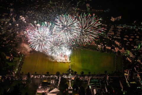 Bank holidays fireworks Höhenmatte, Interlaken, Switzerland