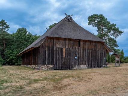 Former sheepfold, outdoor sheepfold, Heiliger Hain nature reserve, Wahrenholz, Lüneburg Heath,