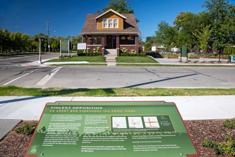 Detroit, Michigan, The Dr. Ossian Sweet home and memorial park. When Sweet moved his family into