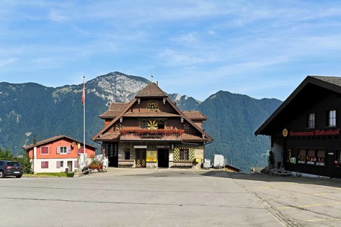 Mountain station of the railway from Treib to Seelisberg, Canton, Uri, Switzerland