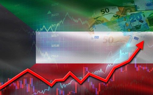 Kuwait economic growth on financial graph. Kuwait financial growth on market graph