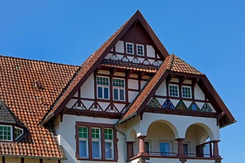 Facade of a house in Bodenwerder, Lower Saxony, Germany