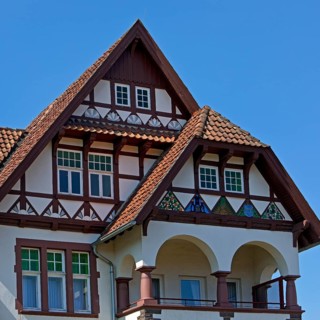 Facade of a house in Bodenwerder, Lower Saxony, Germany