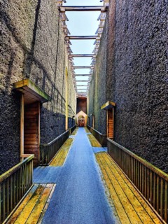 Corridor in Gradierbau II, Bad Nauheim, Hesse, Germany
