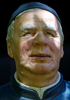 Portrait of the life-size figure of Sebastian Kneipp in the Kneipp spa town of Bad Nauheim, Hesse,