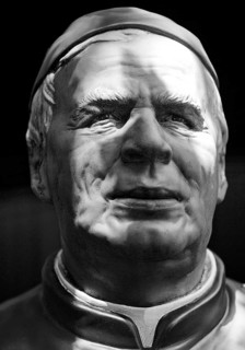 Portrait of the life-size figure of Sebastian Kneipp in the Kneipp spa town of Bad Nauheim, Hesse,