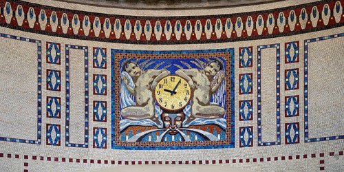 Waiting room in bathhouse 3 with mosaics from the Royal Bavarian Court Mosaic and Art Institute,