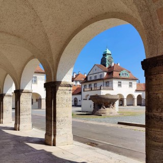 Sprudelhof, an important spa complex built between 1905 and 1911 in Art Nouveau style, Bad Nauheim,