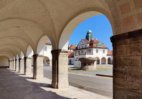 Sprudelhof, an important spa complex built between 1905 and 1911 in Art Nouveau style, Bad Nauheim,